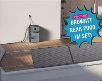Bei AC TEC gibt es den neuen Growatt NEXA Speicher im Set mit einem Balkonkraftwerk mega günstig