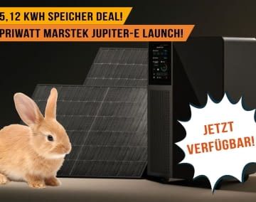 Zum Marstek Jupiter E Launch gibt es den großen Stromspeicher günstig bei priwatt
