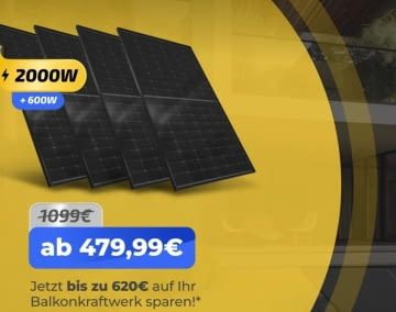 Be Solakon sparen unsere Leser exklusiv auf ein 2.000 Wp Balkonkraftwerk mit Speicher