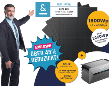 Der beste Solarspeicher im Set mit 4 Solarpanels exklusiv bei homeandsmart