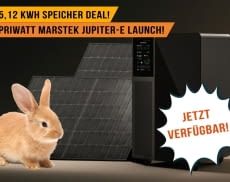 Zum Marstek Jupiter E Launch gibt es den großen Stromspeicher günstig bei priwatt