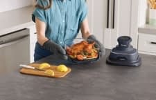 Die Ninja CRISPI ist eine Heißluftfritteuse mit einem vollständig gläsernen Frittierkorb